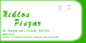 miklos piszar business card