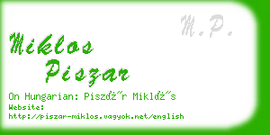 miklos piszar business card